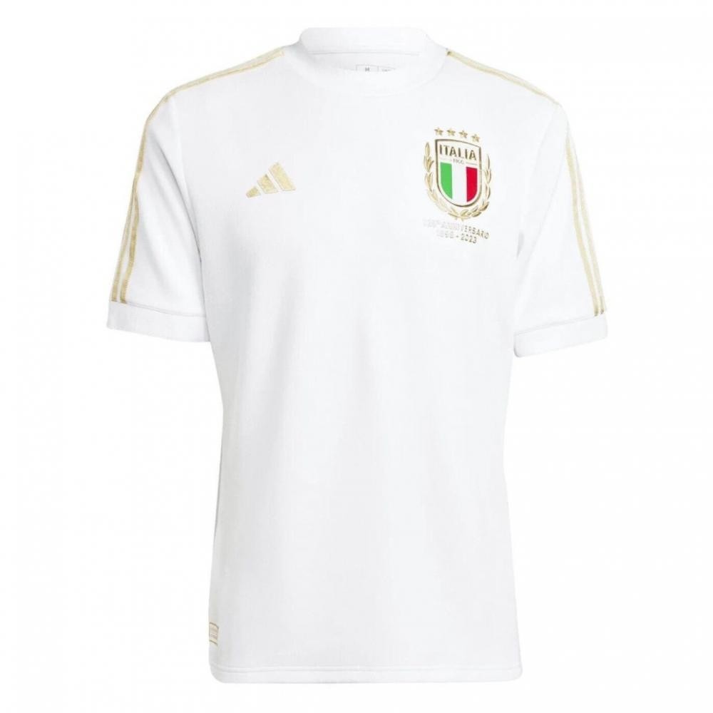 Camisa Italia 125th 2023 - Torcedor Adidas Masculino - Branco/Dourado