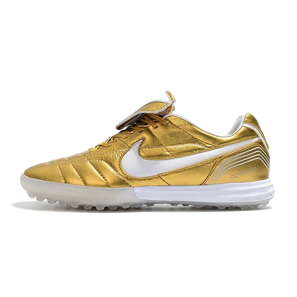 Chuteira NIKE Tiempo 7 Legend R10 Society Dourado