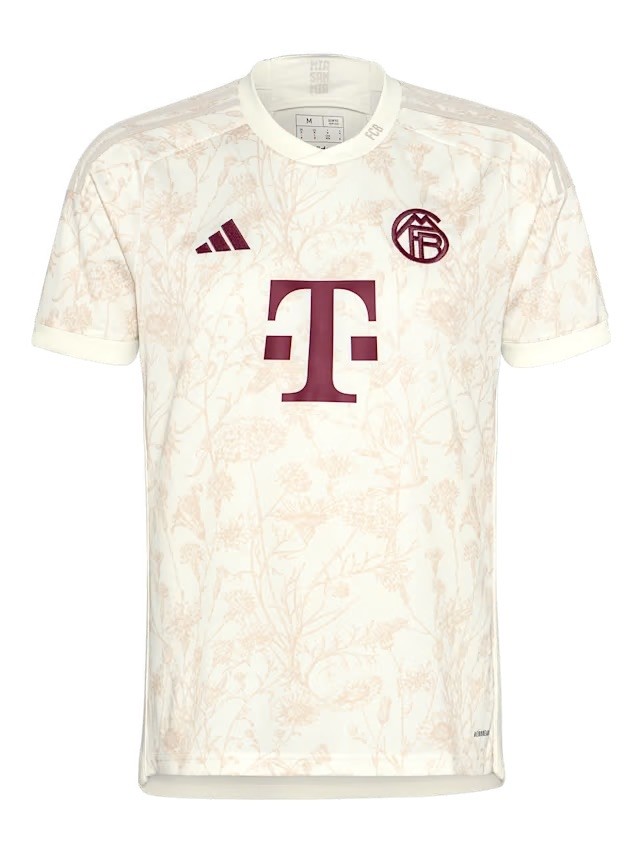 Camisa Bayern de Munique III 23/24 - Torcedor Adidas Masculino - Bege/Vinho