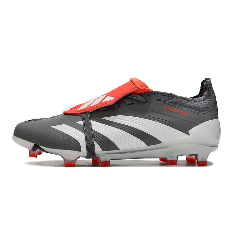 Chuteira de Campo ADIDAS Predator+ Elite FG Cinza/Vermelho