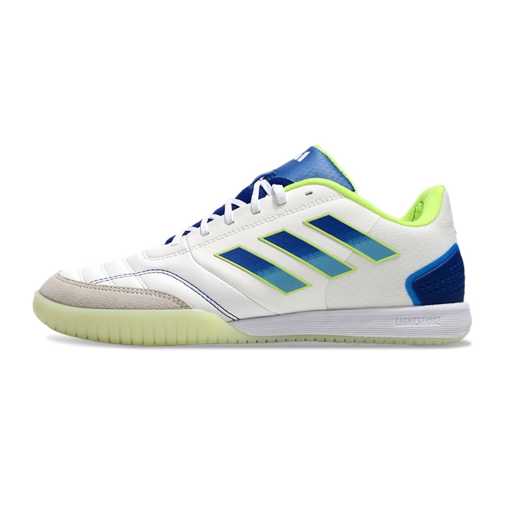 Chuteira ADIDAS Top Sala Competition Futsal Branco/Azul/Amarelo