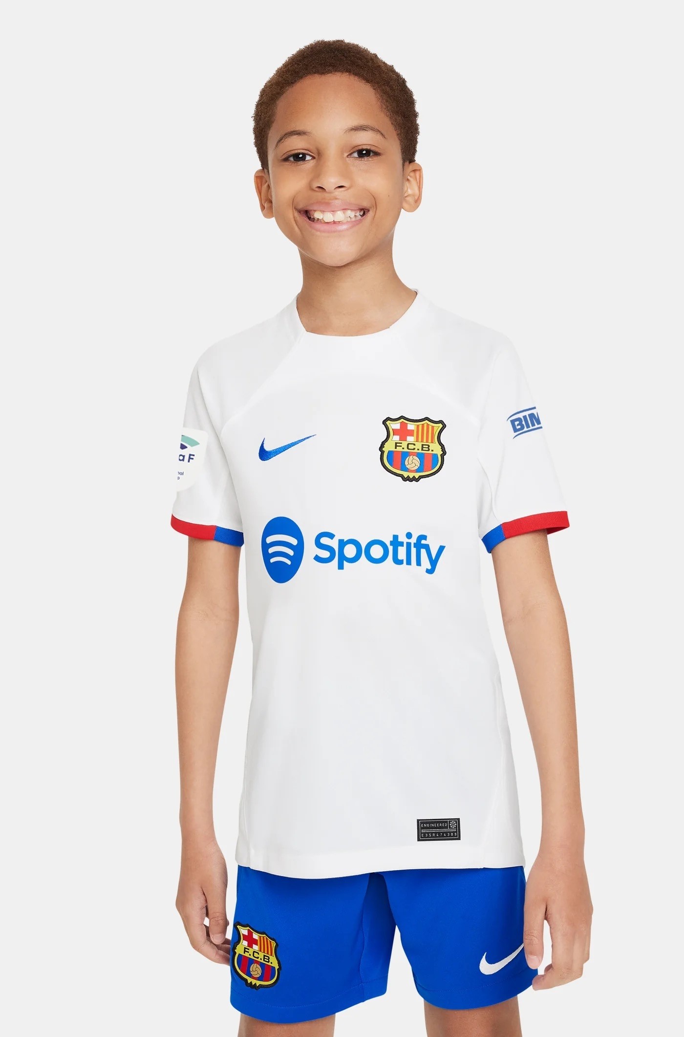 Camisa e Shorts Barcelona II 23/24 - Torcedor Nike Infantil - Branco