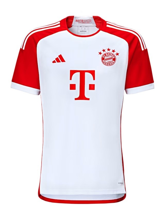 Camisa Bayern de Munique I 23/24 - Torcedor Adidas Masculino - Branco/Vermelho