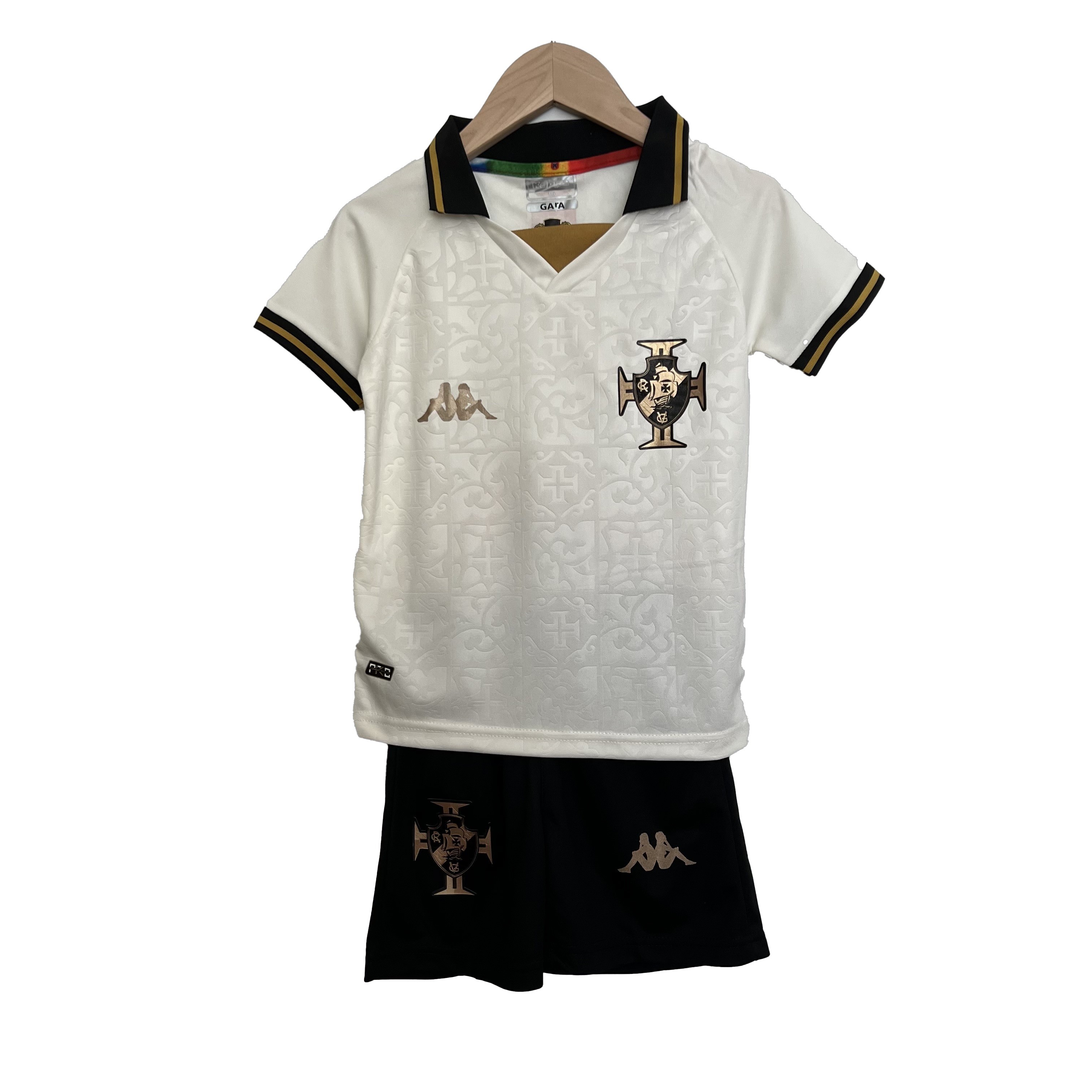 Camisa e Shorts Vasco III 22/23 - Torcedor Adidas Infantil - Bege/Dourado