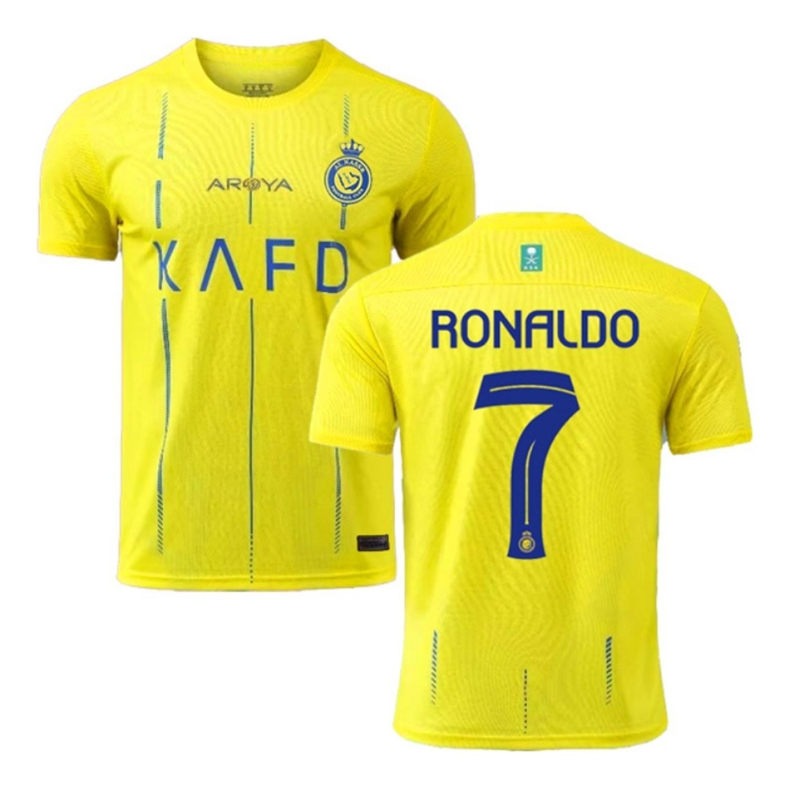 Camisa Al Nassr 23/24 - Torcedor Victory Masculino - Ronaldo 7 - Amarelo/Azul 