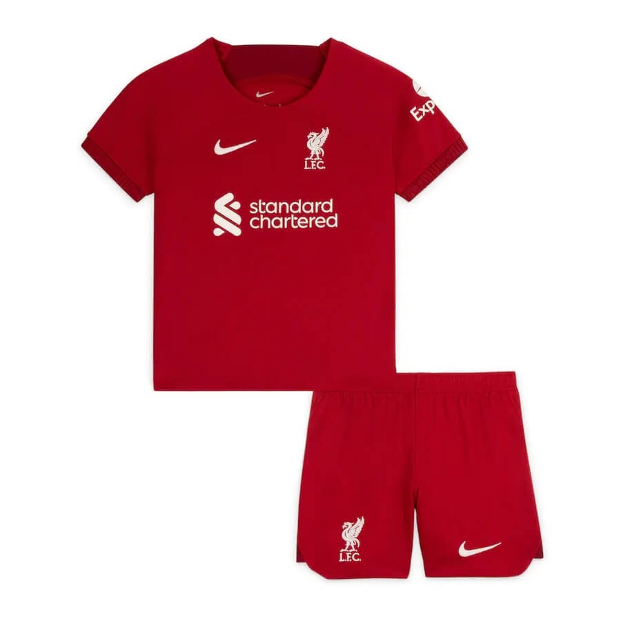 Camisa e Shorts Liverpool I 22/33 - Torcedor Adidas Infantil - Vermelho