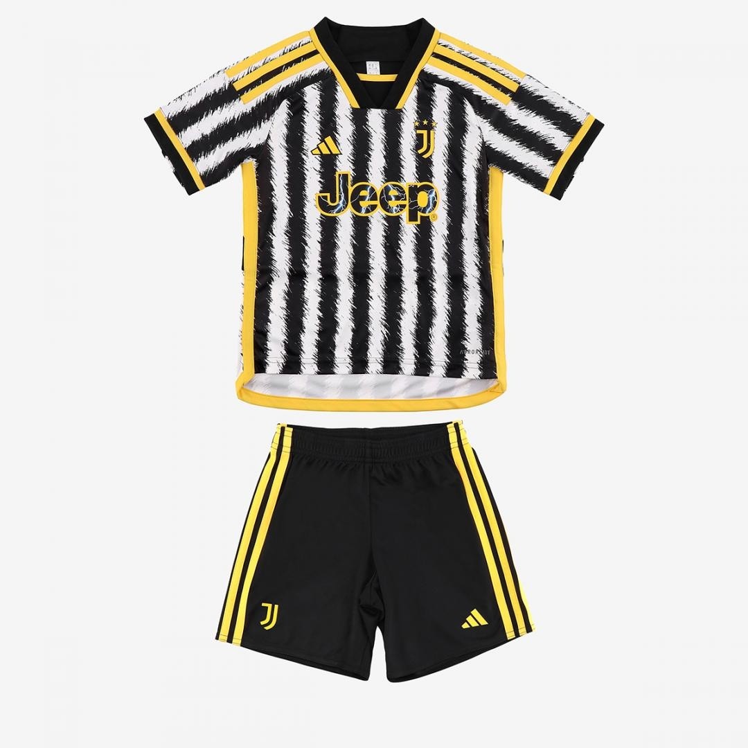 Camisa e Shorts Juventus I 23/24 - Torcedor Adidas Infantil - Preto/Branco