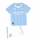 Camisa e Shorts Manchester City I 23/24 - Puma Infantil - Azul
