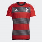 Camisa Flamengo I 2023 - Torcedor Adidas Masculina - Preto e Vermelho
