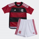 Camisa e Shorts Flamengo I 2023 - Torcedor Adidas Infantil - Vermelho/Preto