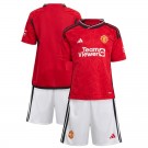 Camisa e Shorts Manchester United I 23/24 - Torcedor Adidas Infantil - Vermelho