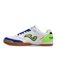 Chuteira Joma Top Flex Futsal Branco/Verde/Azul