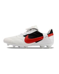 Chuteira de Campo Nike Premier III FG Branco/Vermelho/Preto