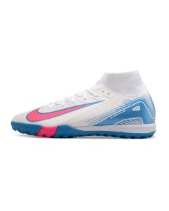 Chuteira Nike Air Zoom Mercurial Superfly 10 Elite Society Branco/Azul/Rosa