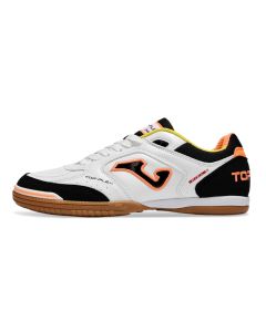 Chuteira Joma Top Flex Futsal Branco/Preto/Laranja