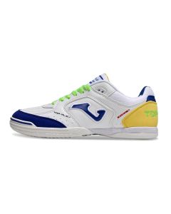 Chuteira Joma Top Flex Futsal Branco/Azul/Amarelo