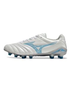 Chuteira de Campo Mizuno Morelia 4 Neo FG Branco/Cinza/Azul