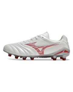 Chuteira de Campo Mizuno Morelia 4 Neo FG Branco/Vermelho