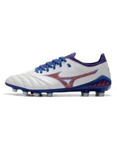 Chuteira de Campo Mizuno Morelia Neo 3 β Made In Japan FG Preto Branco Azul