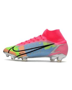 Chuteira Campo NIKE Mercurial Superfly 8 FG Elite Rosa Azul