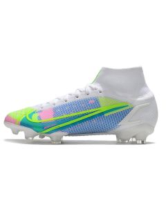 Chuteira Campo NIKE Mercurial Superfly 8 FG Elite Branco Rosa Azul