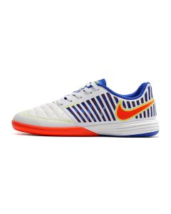 Chuteira NIKE Lunar Gato II Futsal Branco/Laranja/Azul