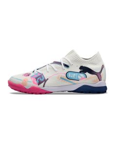 Chuteira PUMA Future 7 Pro Cage Society Branco/Rosa