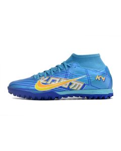 Chuteira NIKE Air Zoom Mercurial Superfly 9 Academy Society Mbappe Azul/Amarelo