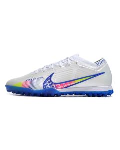 Chuteira Nike Air Zoom Mercurial Vapor 15 Elite Society Branco/Azul/Rosa