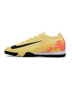 Chuteira Nike Air Zoom Mercurial Vapor 16 Pro Society Mbappe Amarelo/Laranja