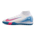 Chuteira Nike Air Zoom Mercurial Superfly 10 Elite Society Branco/Azul/Rosa