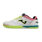 Chuteira Joma Top Flex Futsal Branco/Verde/Rosa