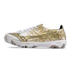 Chuteira Mizuno Alpha Elite AS Society Branco/Dourado