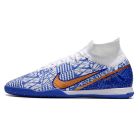 Chuteira NIKE Air Zoom Mercurial Superfly 9 Elite Futsal CR7 Azul Branco