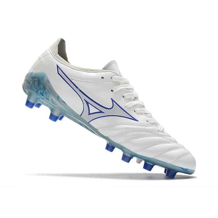 Chuteira Campo Mizuno Morelia Neo 3 FG Azul Branco