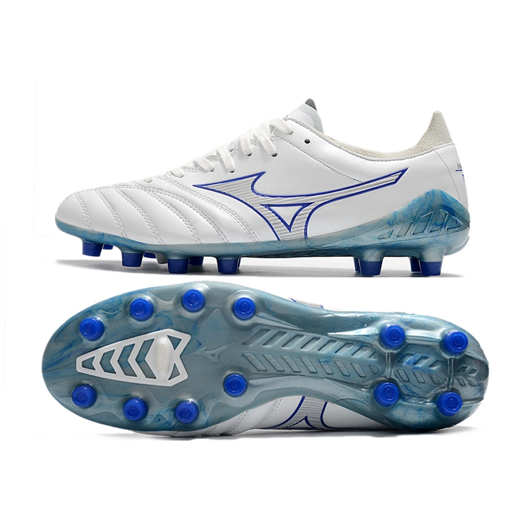 Chuteira Campo Mizuno Morelia Neo 3 FG Azul Branco