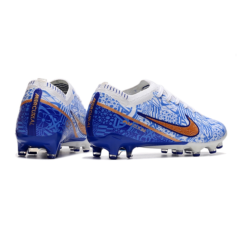 Chuteira Campo NIKE Air Zoom Mercurial Vapor 15 Elite AG CR7 Branco Azul