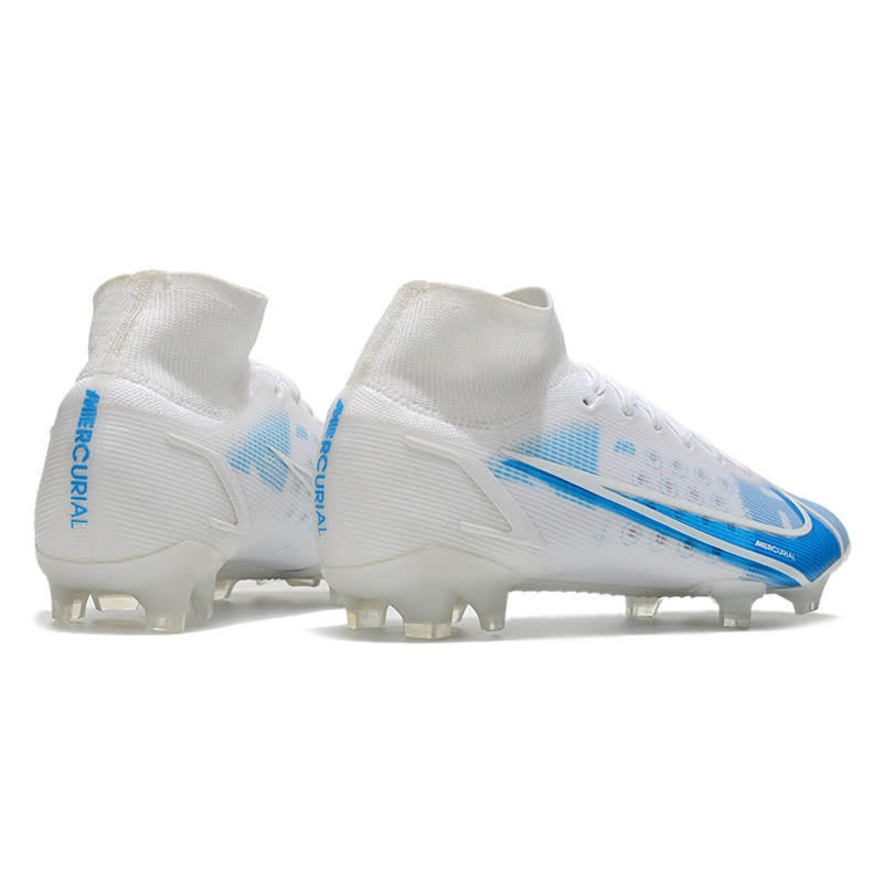 Chuteira Campo NIKE Mercurial Superfly 8 FG Elite Branco Azul