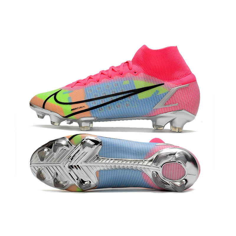 Chuteira Campo NIKE Mercurial Superfly 8 FG Elite Rosa Azul