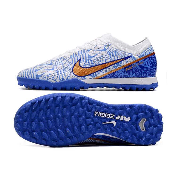 Chuteira Society Nike Air Zoom Mercurial Vapor 15 Elite CR7 Azul Branco