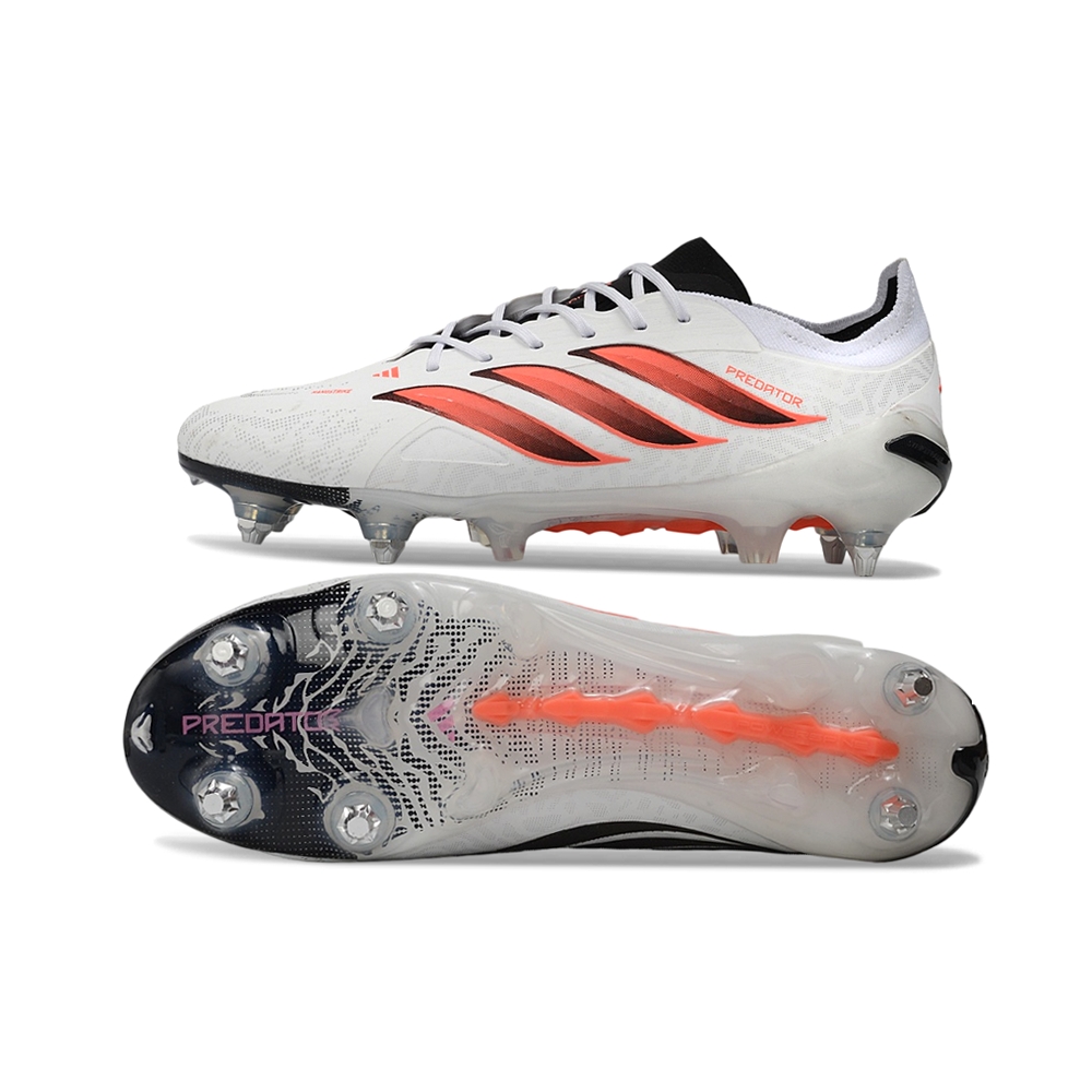 Chuteira Campo ADIDAS Predator Elite 26 SG Branco Laranja Chaos vs