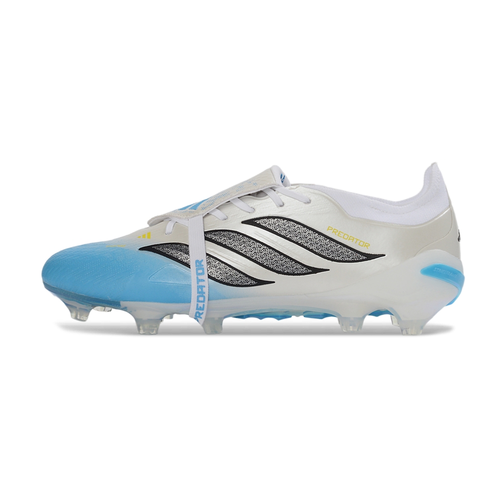 Chuteira Campo ADIDAS Predator Elite Tongue 26 FG Branco Azul