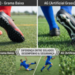 Diferença entre solado TF (Turf) e AG (Artificial Grass)