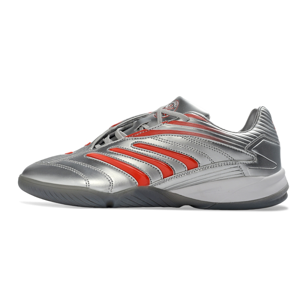 シューズ  Predator Precision FG 27.5 Chuteira Futsal Adidas Predator Precision Street Prata Vermelho