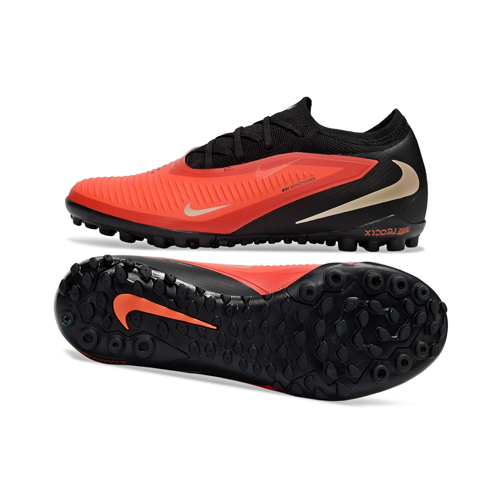 Chuteira Society Nike Phantom ReactX 6 Pro Low Vermelho Preto