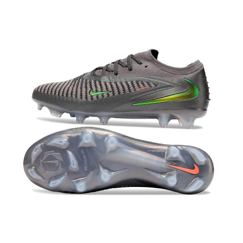 Chuteira Campo NIKE Phantom 6 Elite Low FG Cinza Verde